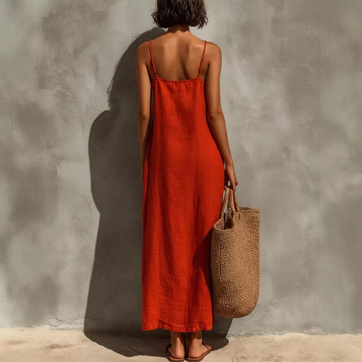 Strapless Square-neckline Resort-style Dress