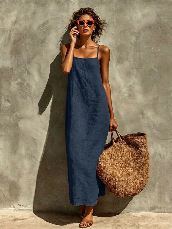 Strapless Square-neckline Resort-style Dress