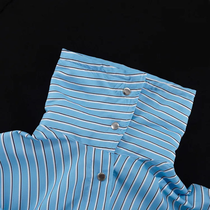 Stylish Two-Piece Set-Long-Sleeve, Single-Breasted Top With Stand Collar