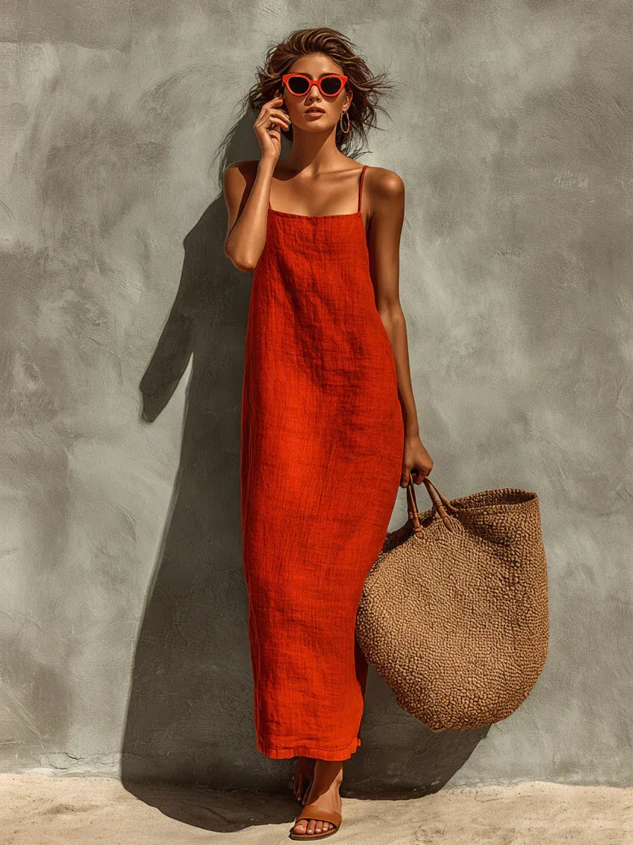 Strapless Square-neckline Resort-style Dress