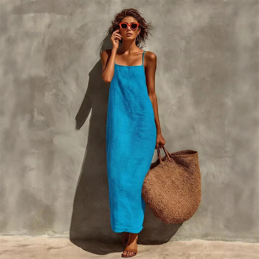 Strapless Square-neckline Resort-style Dress
