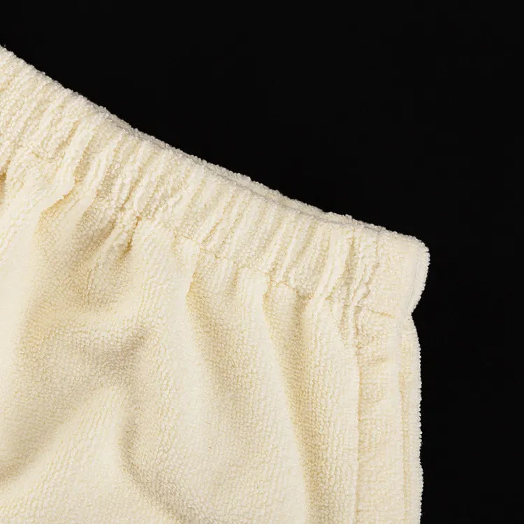 Terry Cloth Tie Front Short Sleeve Jacket &amp; Elastic Waist Casual Shorts 2-Piece Loungewear Set