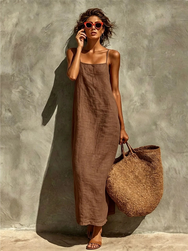 Strapless Square-neckline Resort-style Dress