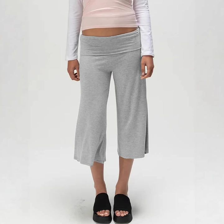 High Waisted Relaxed Fit Striped Wide Leg Capri Pantscasual And Stylish