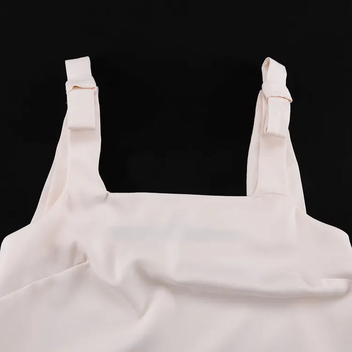 Bow Strap Square Neck A-Line Tank &amp; Elastic Waist Casual Shorts 2-Piece Co-Ord Set