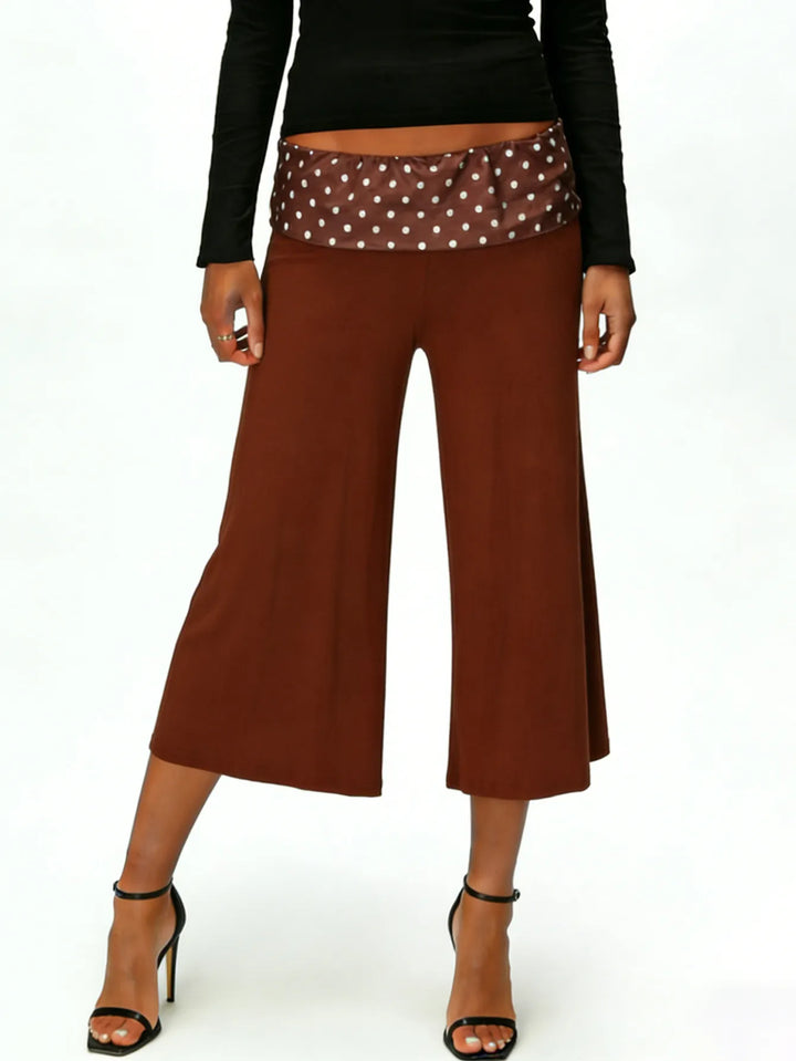 High Waisted Relaxed Fit Striped Wide Leg Capri Pantscasual And Stylish