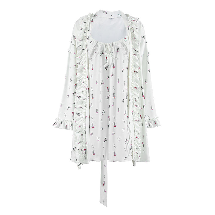 Knitted Breathable Jacquard Hollow-out Long-sleeve Tunic With Straps