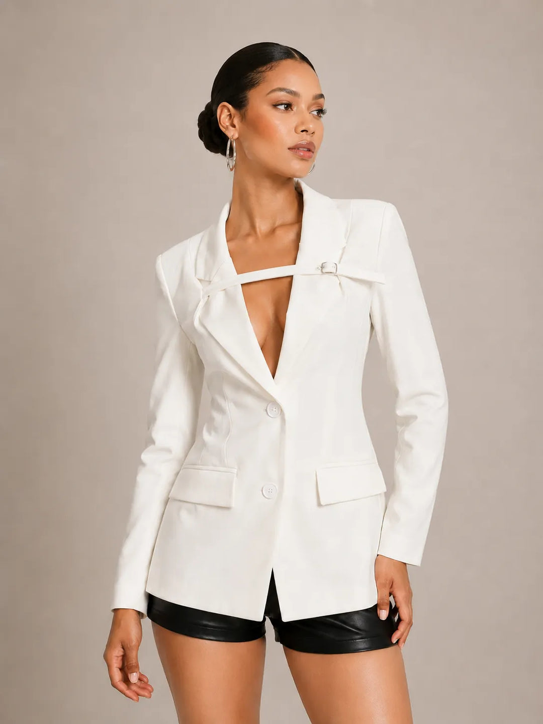 Fashion Slim Fit Patchwork Suit Jacket For Women