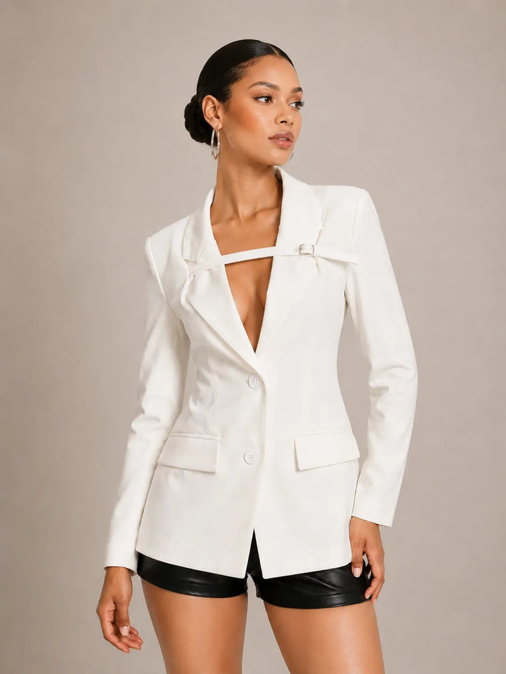 Fashion Slim Fit Patchwork Suit Jacket For Women