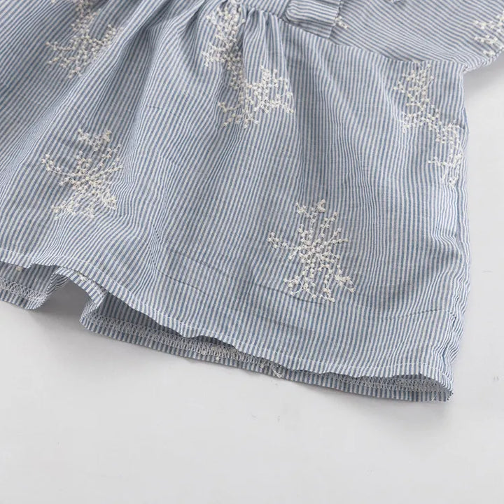 Embroidery Ruffle Tie Neck Puff Sleeve Crop Top &amp; Wide Leg Pants 2-Piece Loungewear Set