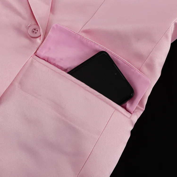Double Breasted Oversized Blazer &amp; High Waist Mini Skirt 2-Piece Suit