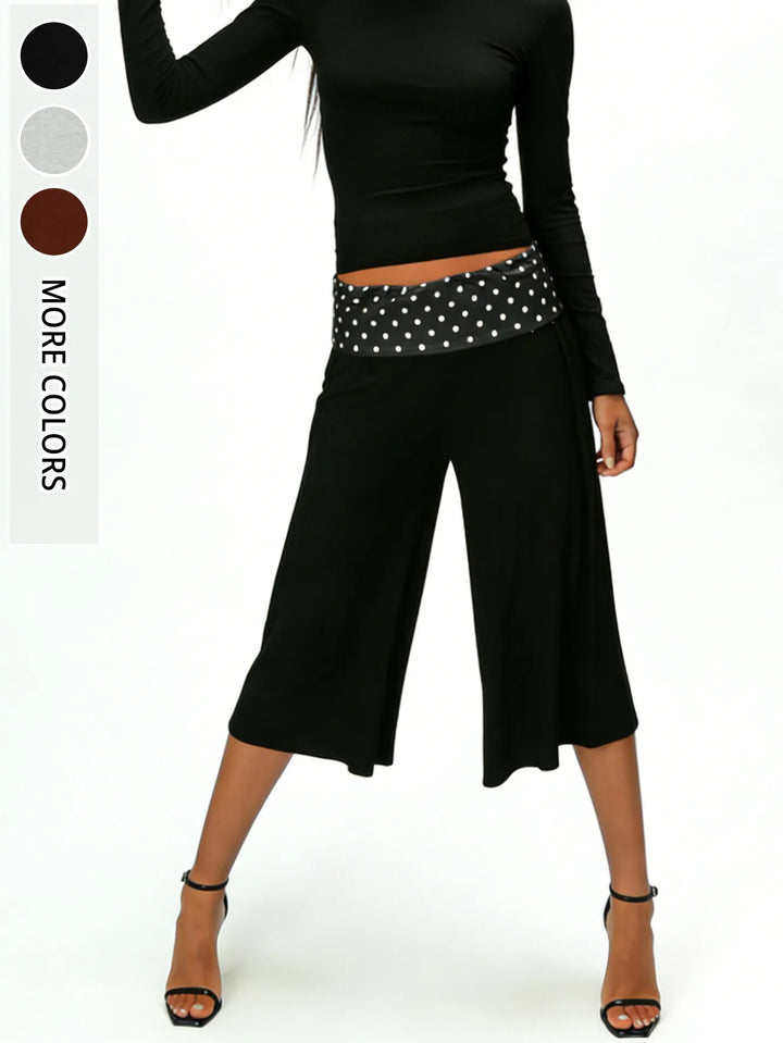 High Waisted Relaxed Fit Striped Wide Leg Capri Pantscasual And Stylish