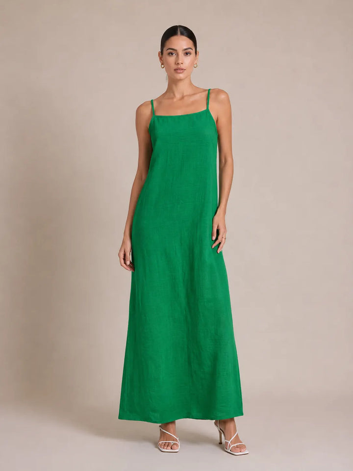 Strapless Square-neckline Resort-style Dress