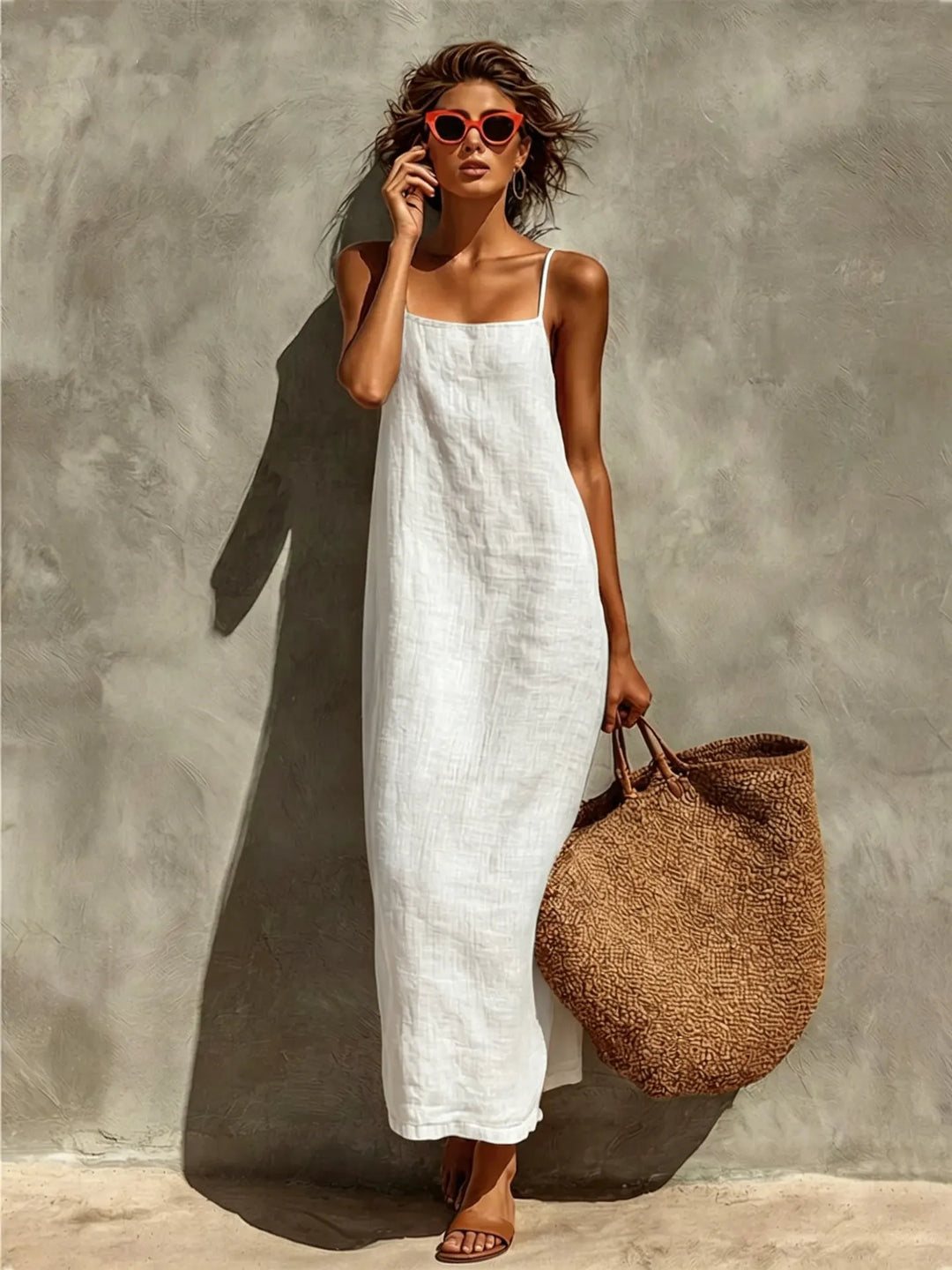 Strapless Square-neckline Resort-style Dress