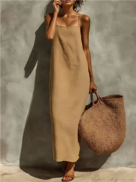 Strapless Square-neckline Resort-style Dress