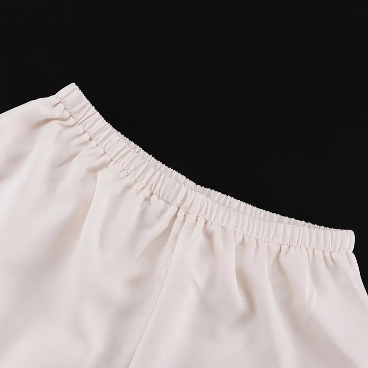 Bow Strap Square Neck A-Line Tank &amp; Elastic Waist Casual Shorts 2-Piece Co-Ord Set