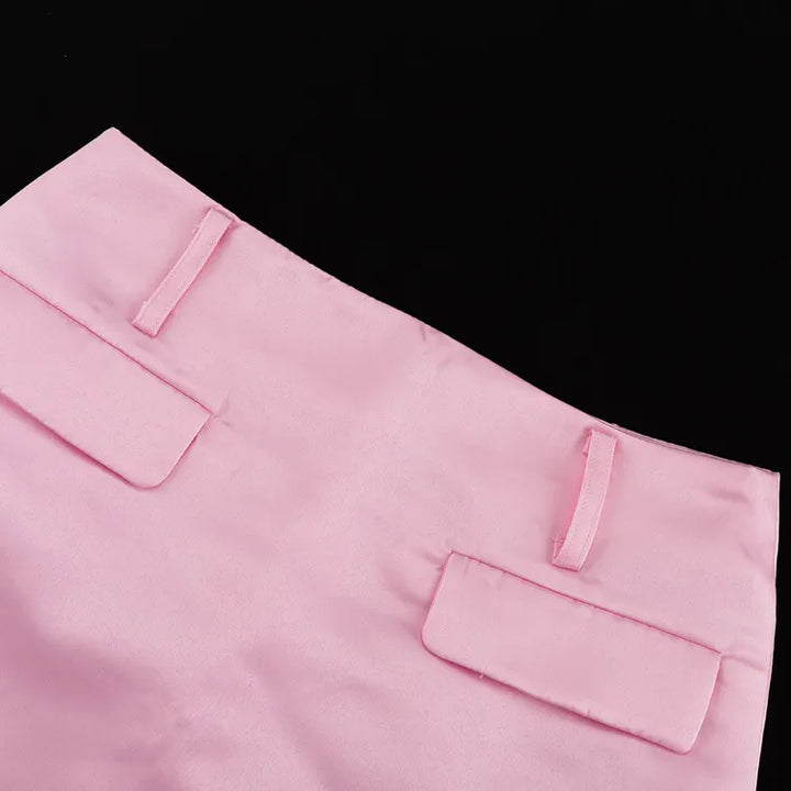 Double Breasted Oversized Blazer &amp; High Waist Mini Skirt 2-Piece Suit