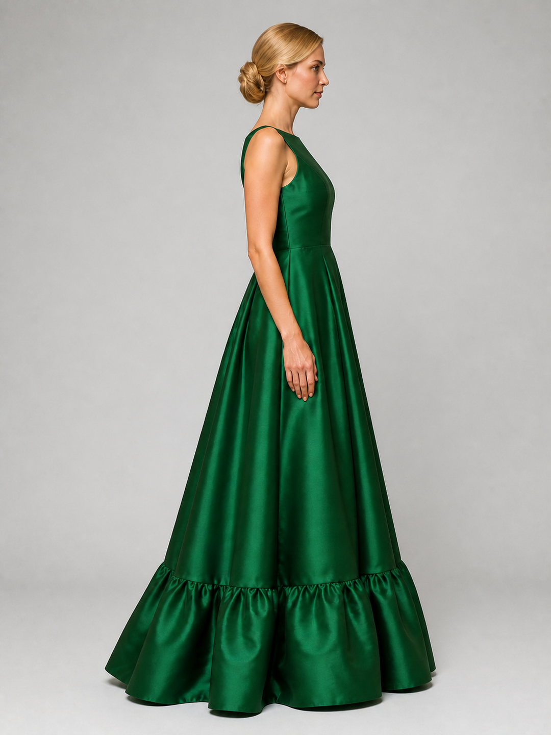 Esmeralda Emerald Tiered Ruffle Gown – view 1
