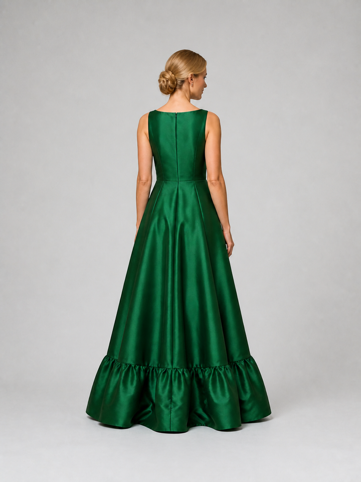 Esmeralda Emerald Tiered Ruffle Gown – view 3