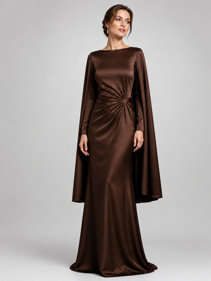 Odette Chocolate Cape Gown – view 1