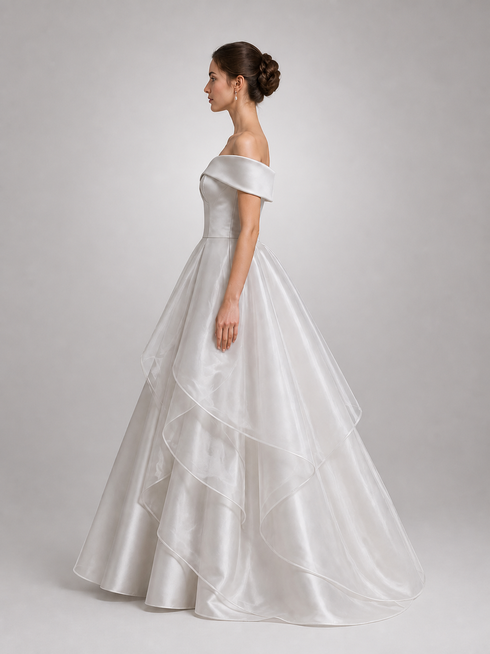 Estelle Silver-Gray Embellished Ball Gown – view 2