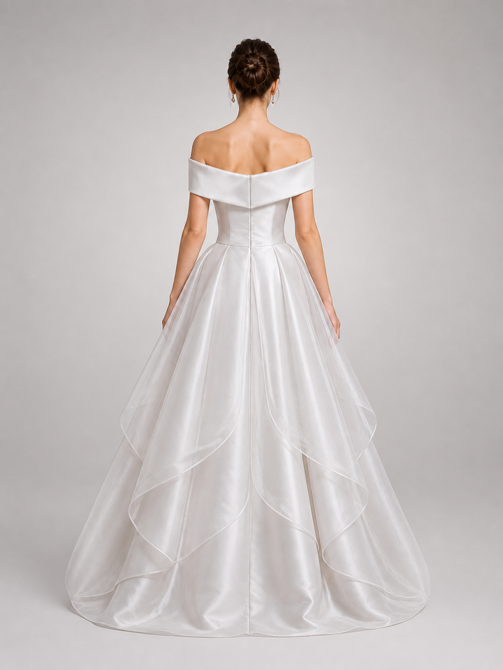 Estelle Silver-Gray Embellished Ball Gown – view 3