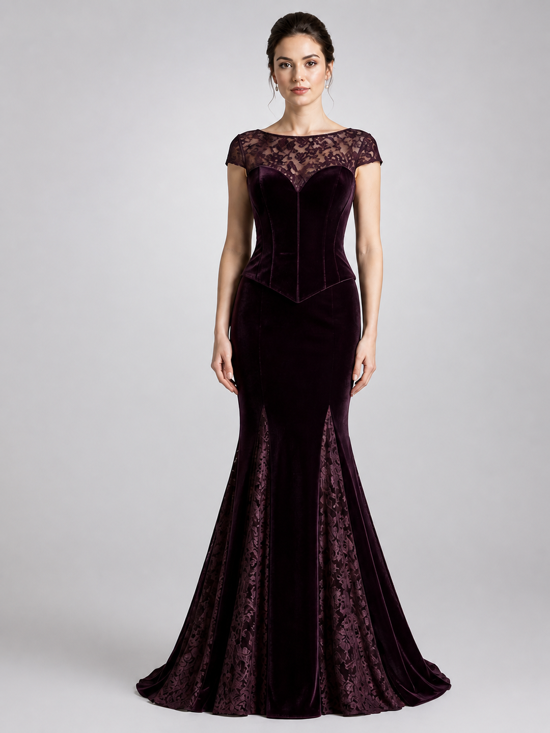 Valentina Deep-Burgundy Mermaid Gown – view 1