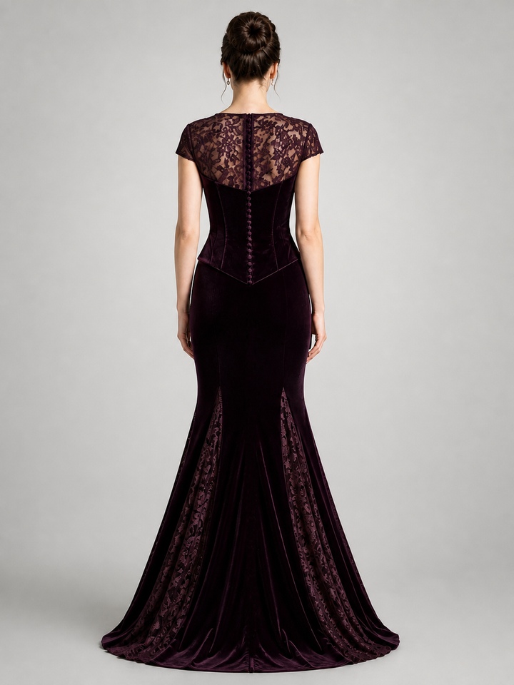 Valentina Deep-Burgundy Mermaid Gown – view 2