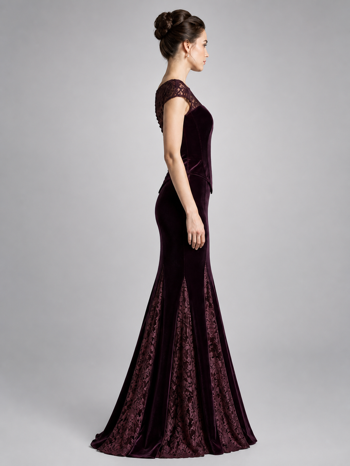 Valentina Deep-Burgundy Mermaid Gown – view 3