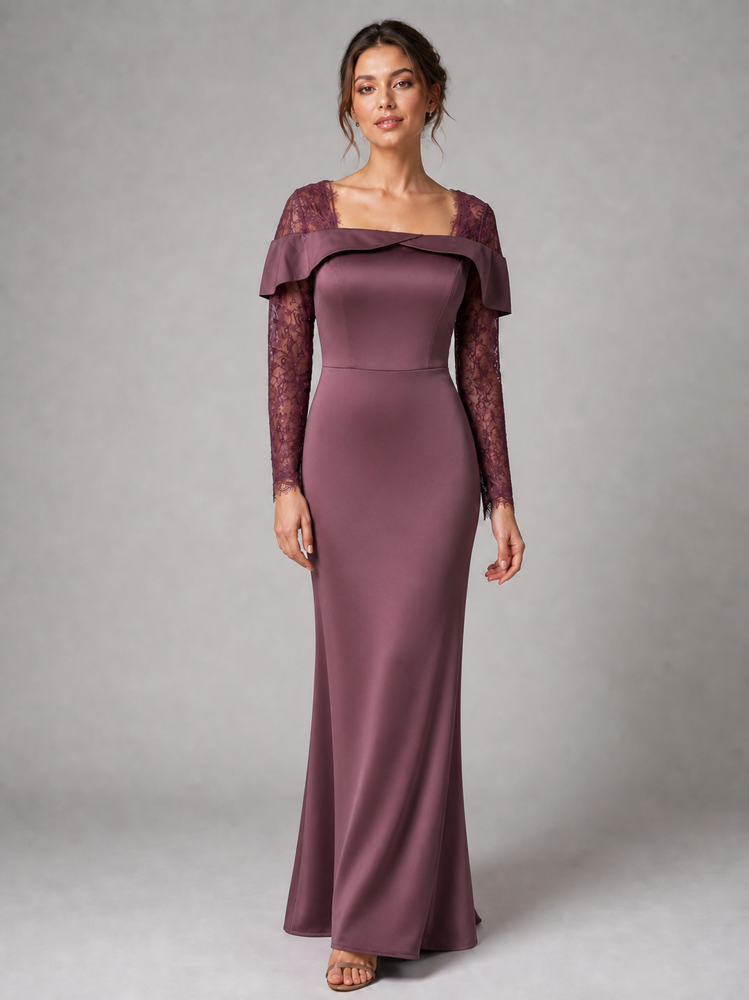 Liliane Mauve Lace Evening Gown – view 1