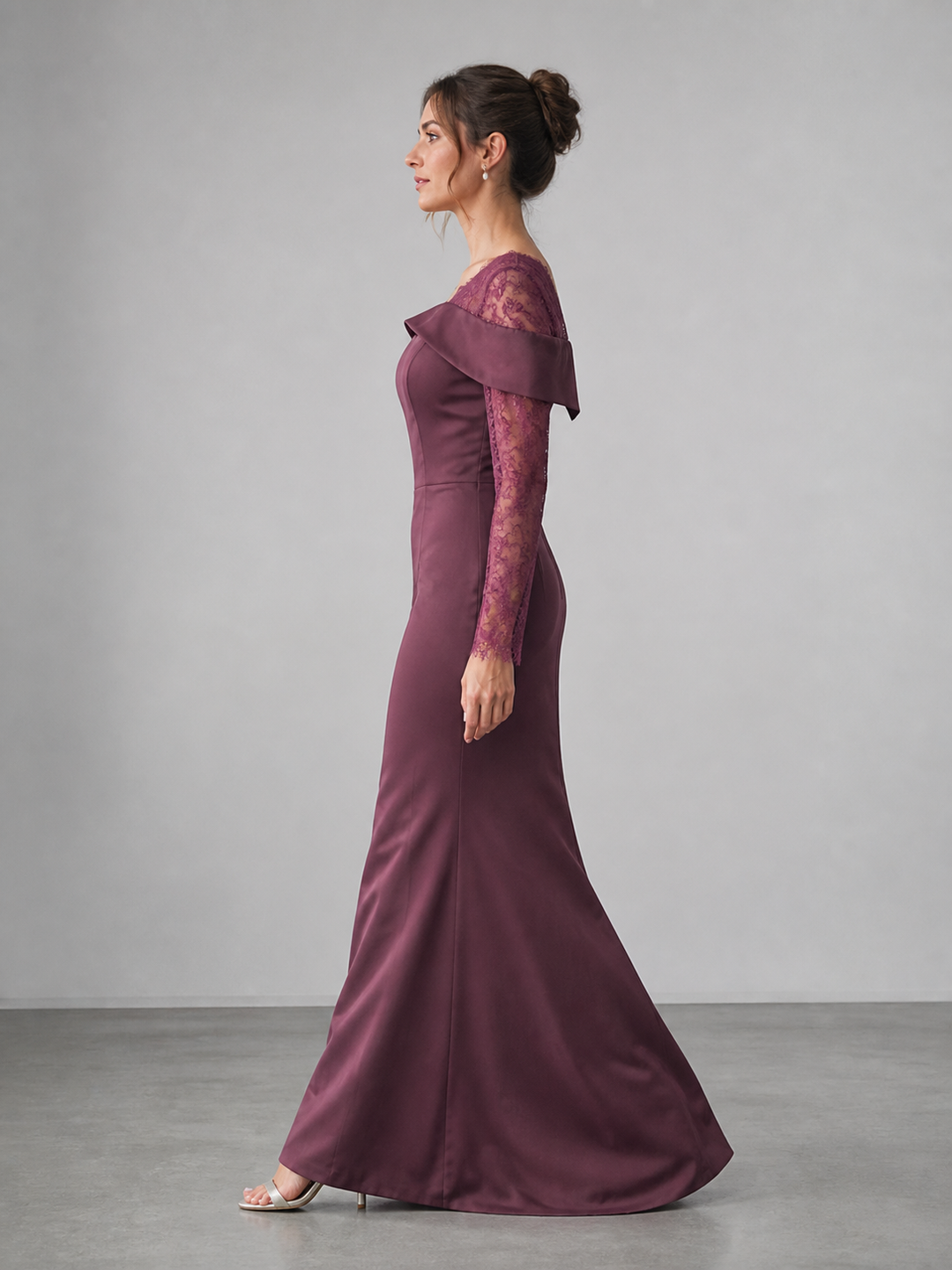 Liliane Mauve Lace Evening Gown – view 2