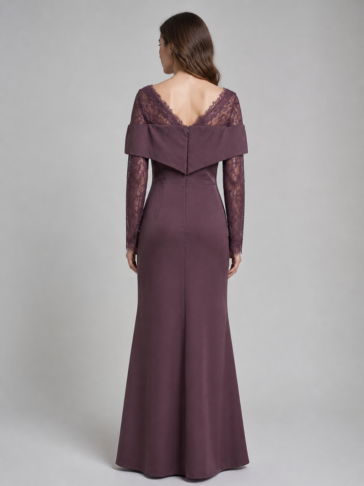 Liliane Mauve Lace Evening Gown – view 3