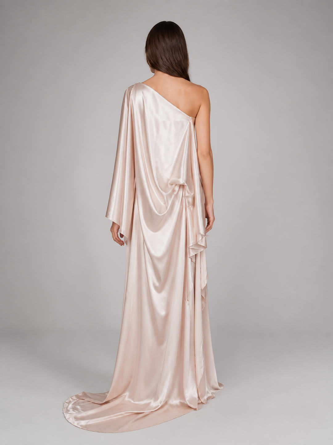 Anaelle Pearl-Blush One-Shoulder Gown – view 3
