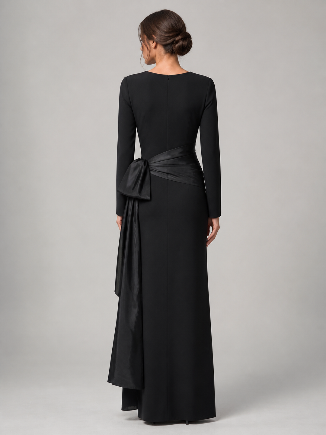 Sabine Black Asymmetric Sequin Gown – view 2