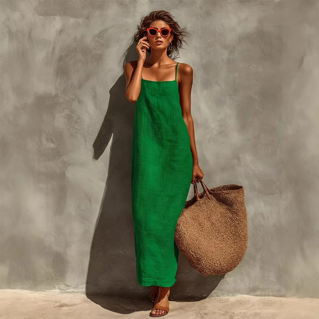 Strapless Square-neckline Resort-style Dress