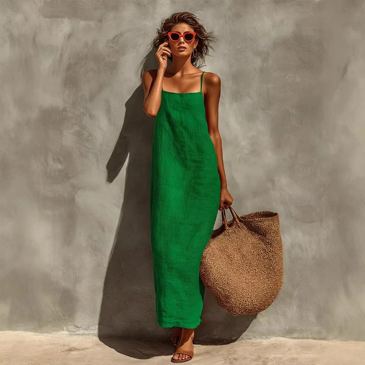 Strapless Square-neckline Resort-style Dress