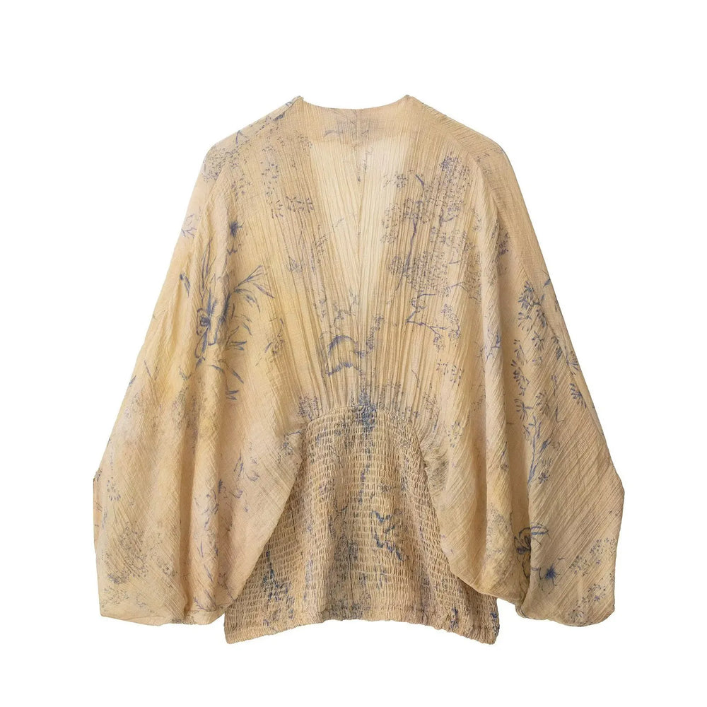 Womens Bohemian Resort-Style Fashionable Printed Top