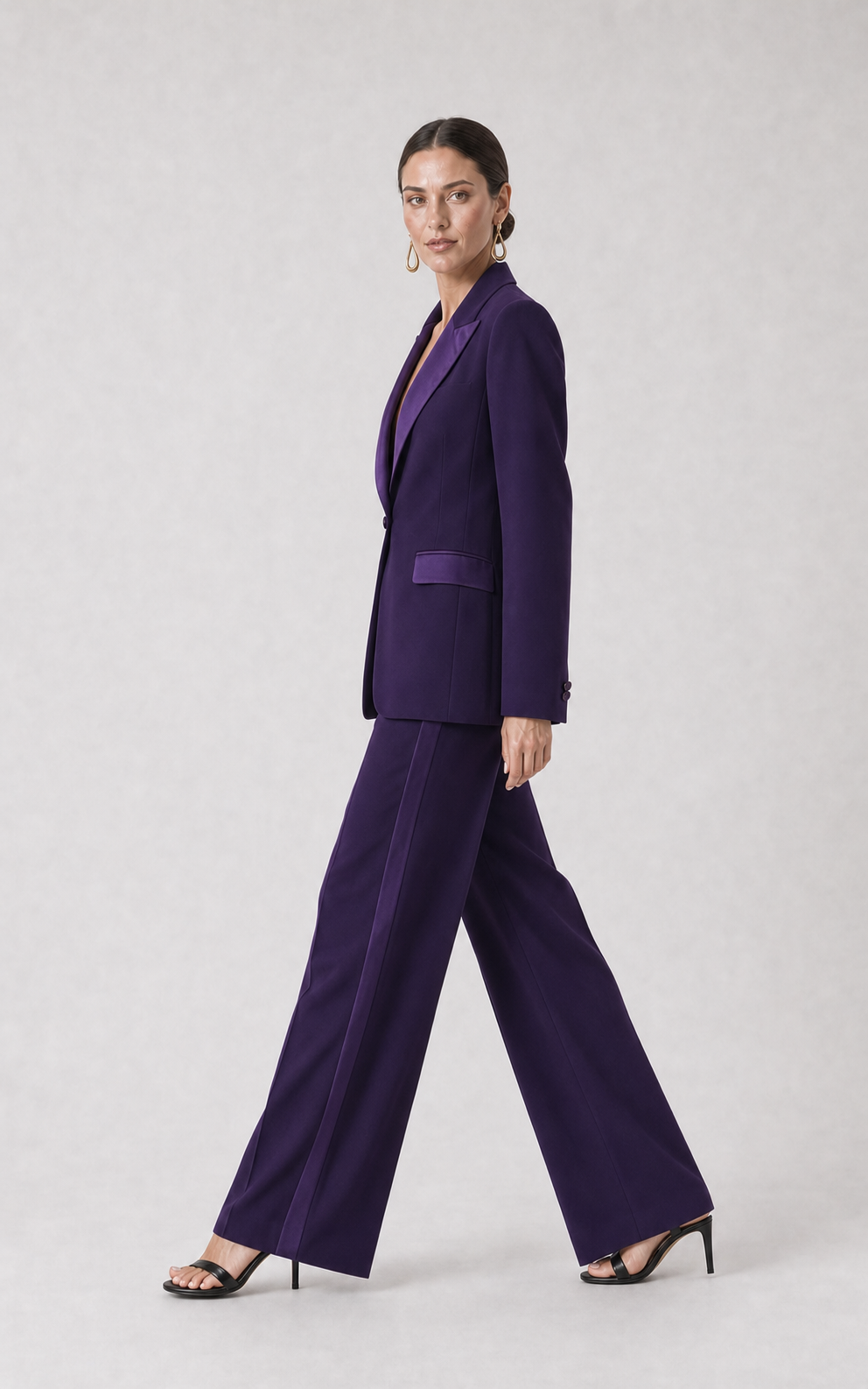 Vivienne Deep-Plum Wide-Leg Suit Set – side view