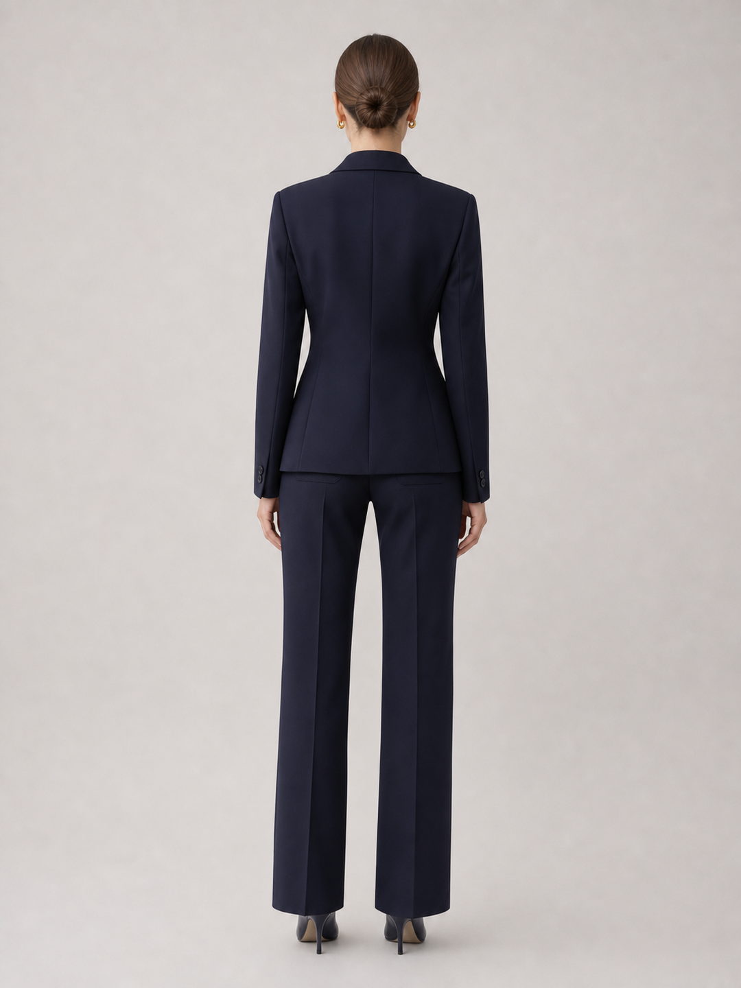 Diana Midnight-Navy Double-Breasted Suit Set – back view