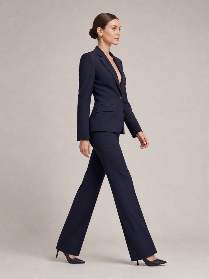 Diana Midnight-Navy Double-Breasted Suit Set – side view