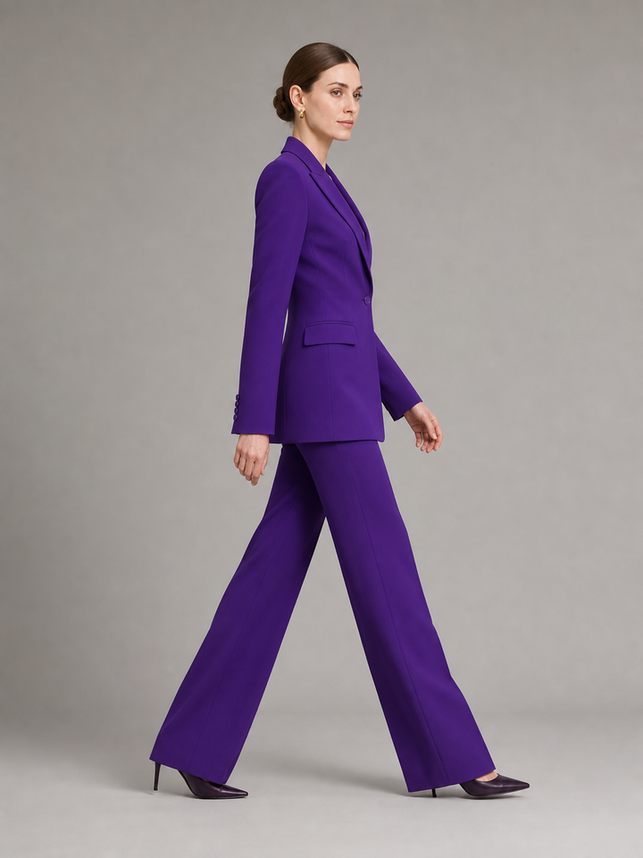 Amara Royal-Purple Wide-Leg Suit Set – side view