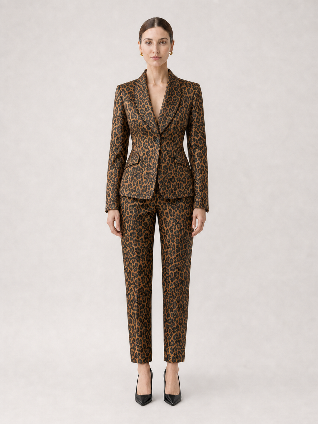 Camilla Brown-Check Tailored Suit Set – front view