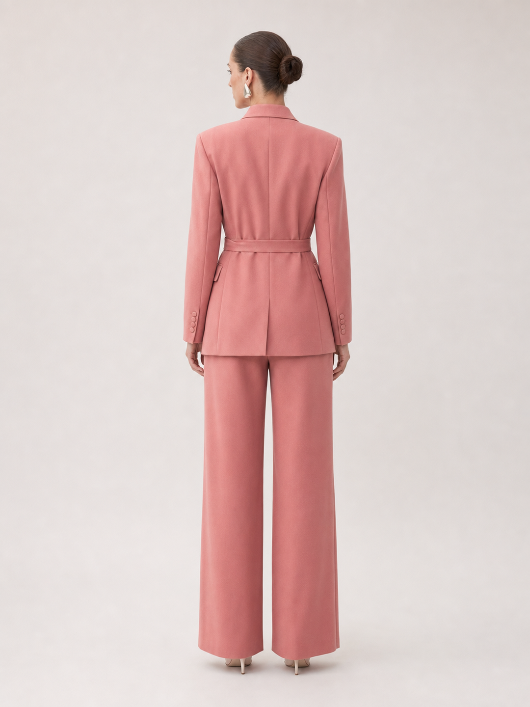 Rosalind Dusty-Rose Double-Breasted Suit Set – back view