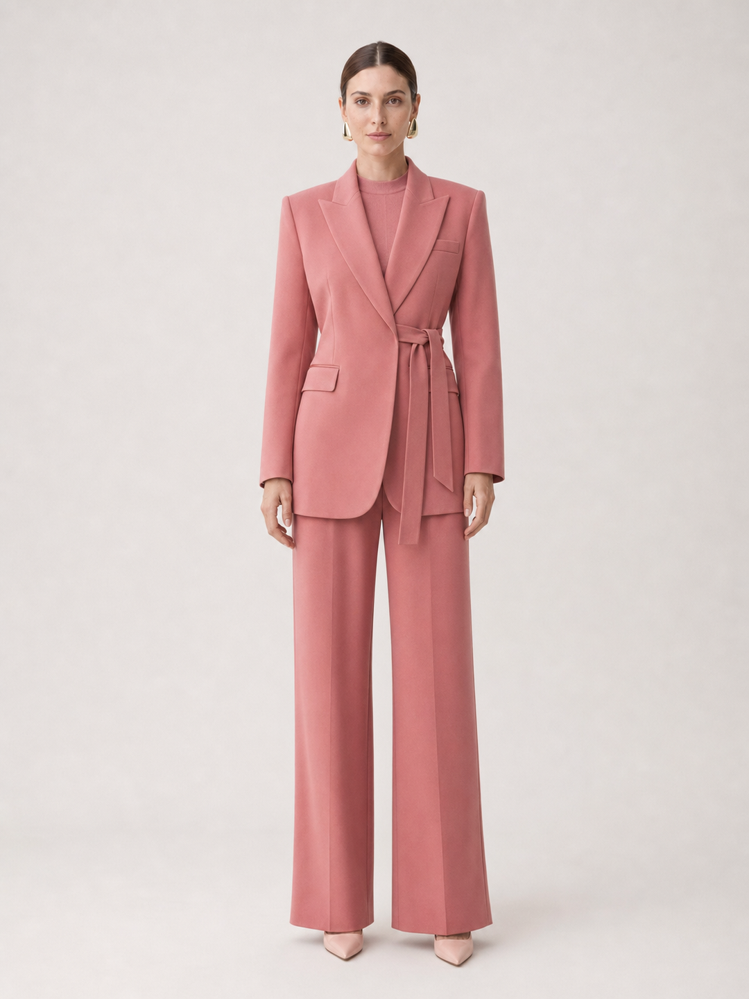 Rosalind Dusty-Rose Double-Breasted Suit Set – front view