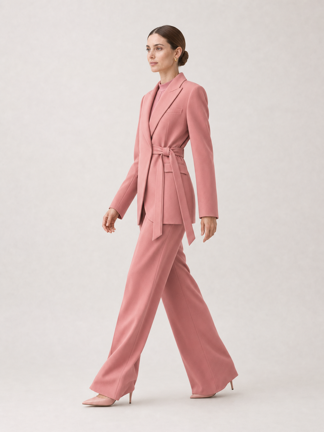 Rosalind Dusty-Rose Double-Breasted Suit Set – side view