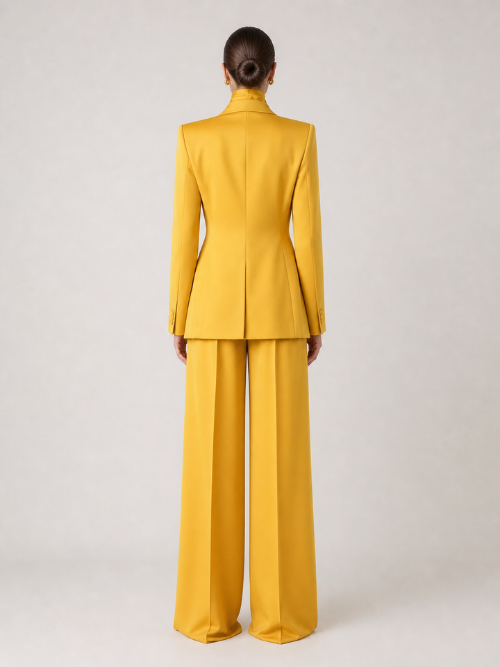 Solene Marigold Wide-Leg Suit Set – back view
