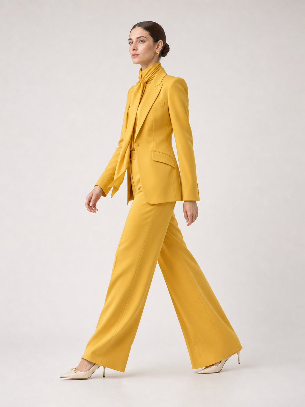 Solene Marigold Wide-Leg Suit Set – side view