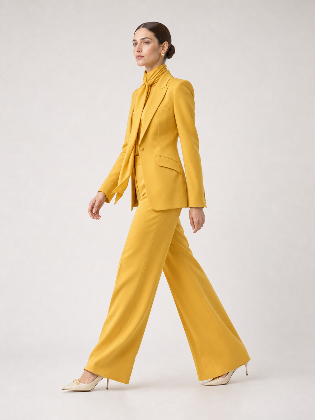 Solene Marigold Wide-Leg Suit Set – side view