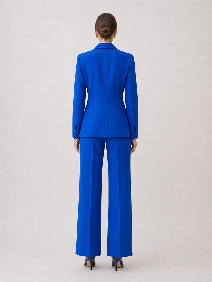 Genevieve Royal-Blue Three-Piece Suit Set – back view